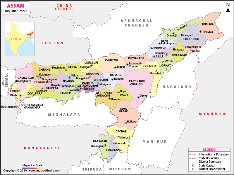 Assam Map with District 2023: Check Assam District Map, Full List 